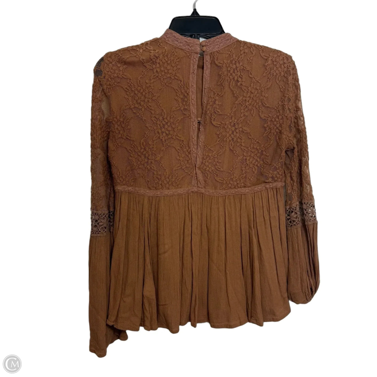 Top Long Sleeve By American Eagle In Brown, Size: Xs