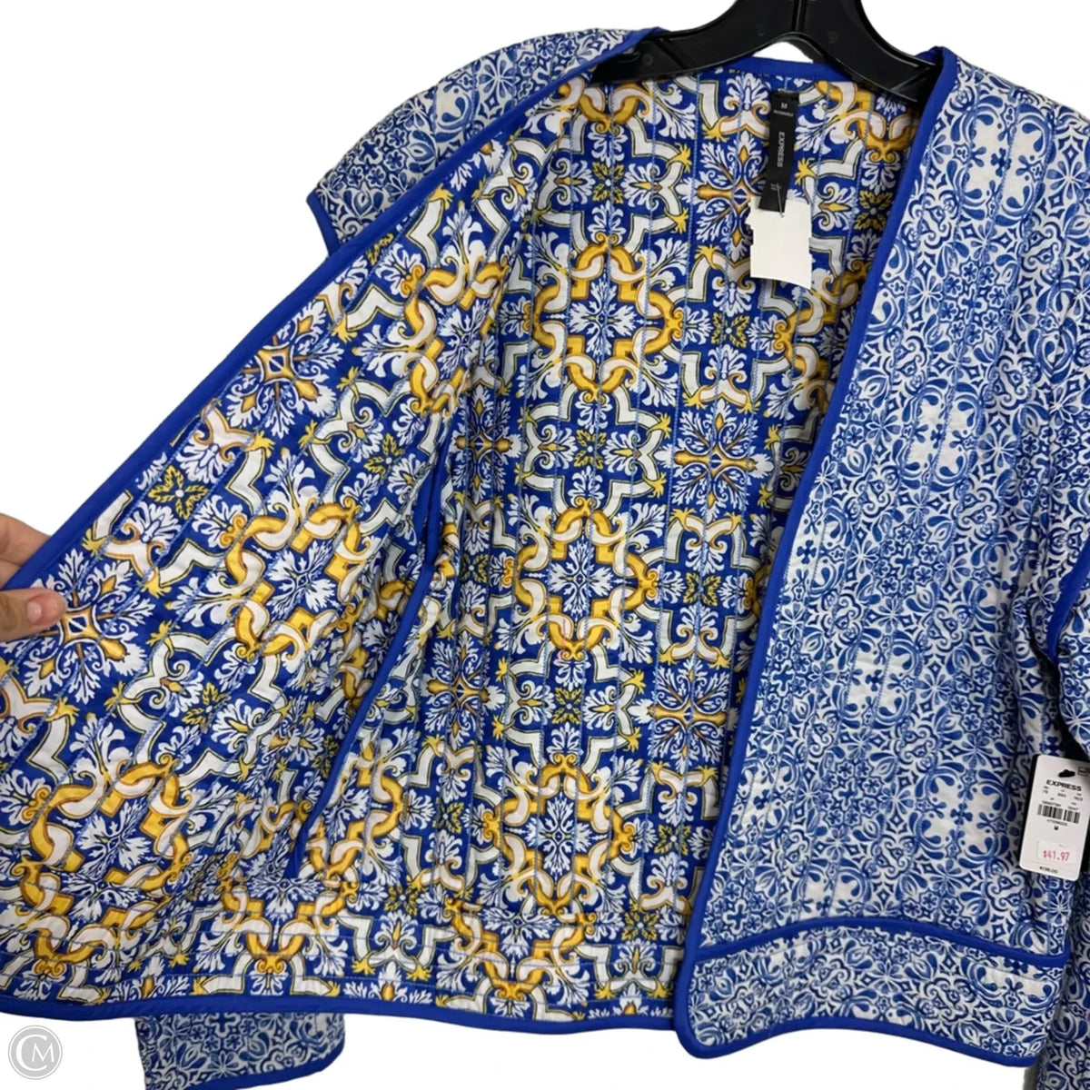 Reversible Jacket Puffer & Quilted By Express In Blue, Size: M