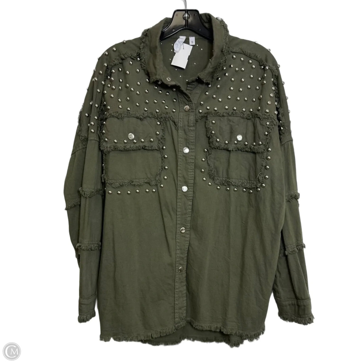 Jacket Denim By Elan In Green, Size: S