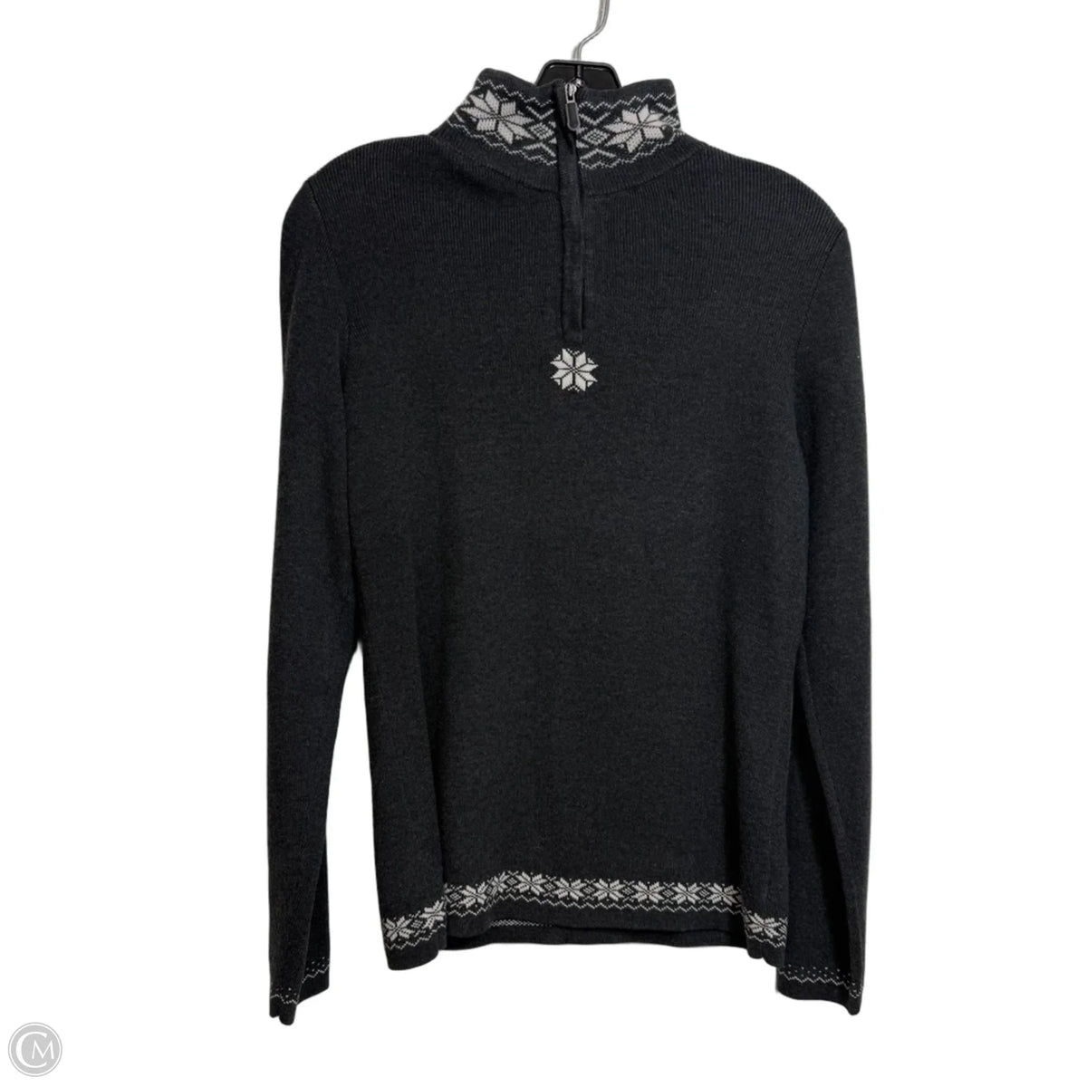 Sweatshirt Collar By Eddie Bauer In Grey, Size: M