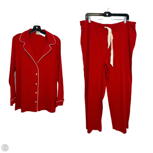 Super soft Pajamas 2pc By Soma In Red, Size: L
