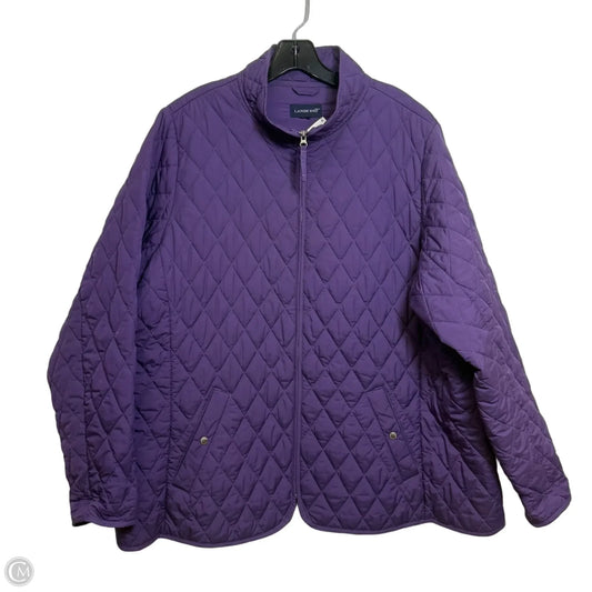 Coat Puffer & Quilted By Lands End In Purple, Size: 3x