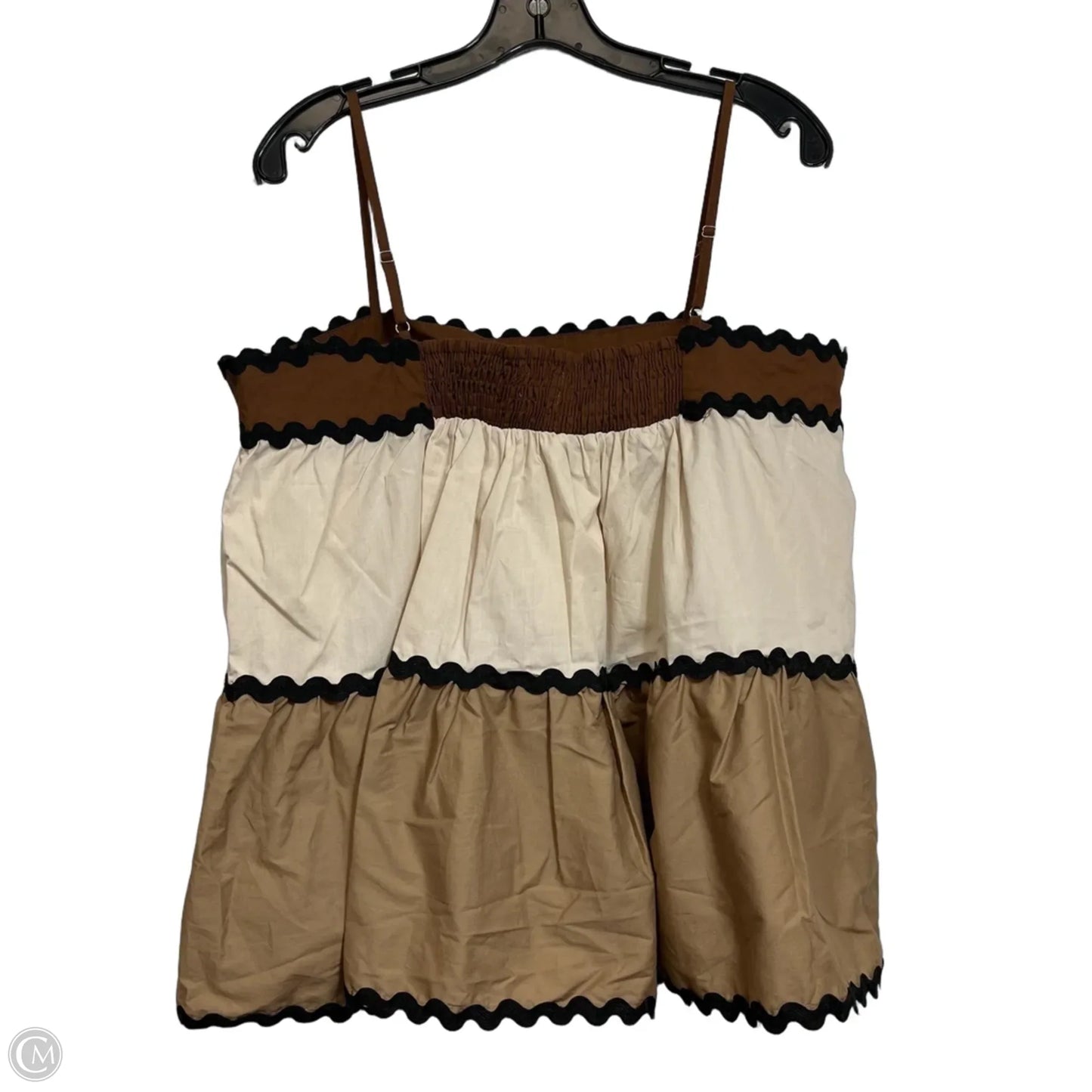 Shorts Set By Clothes Mentor In Brown & Cream, Size: L