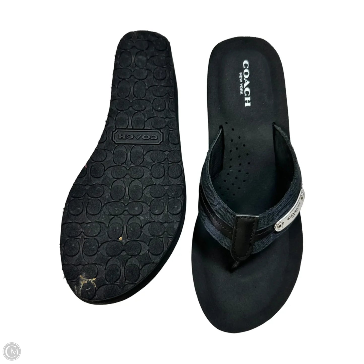 Sandals Designer By Coach In Black, Size: 6.5