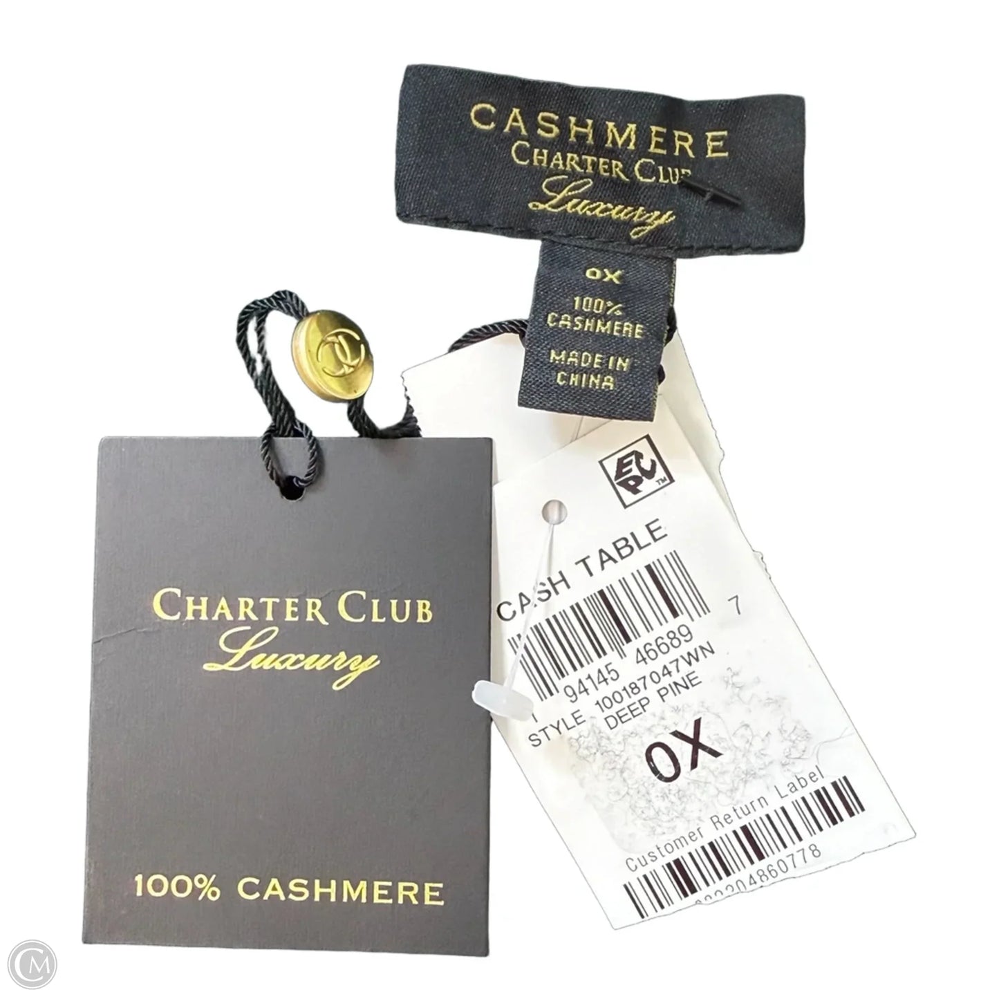 Cashmere Sweater By Charter Club In Green, Size: L