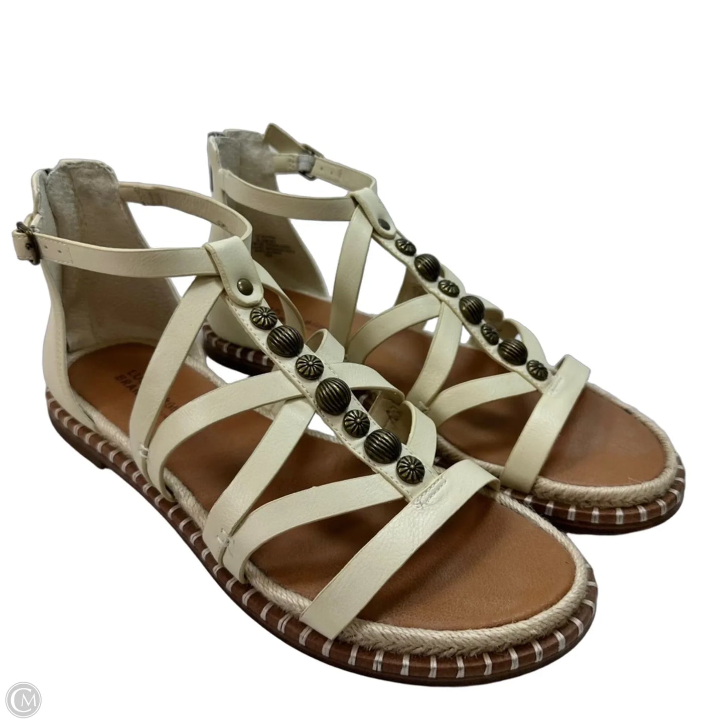 Sandals Flats By Lucky Brand In Brown & Cream, Size: 9.5