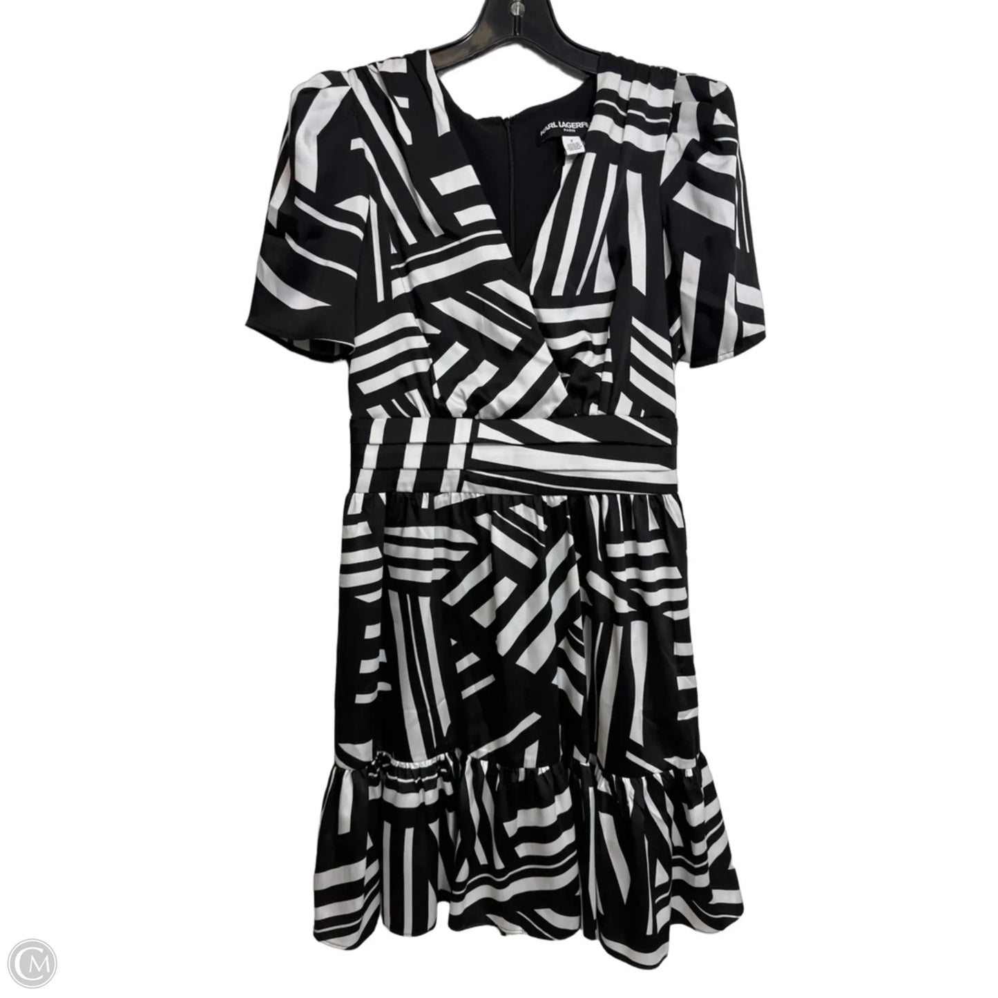 Dress Designer By Karl Lagerfeld In Black & White, Size: 2