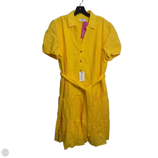 Dress Casual Midi By UNTUCKIT In Yellow, Size: 14