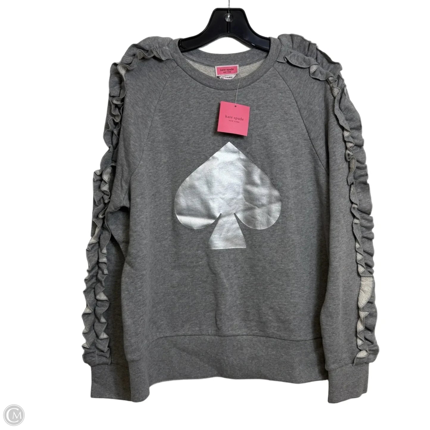 Sweatshirt Designer By Kate Spade In Grey, Size: M