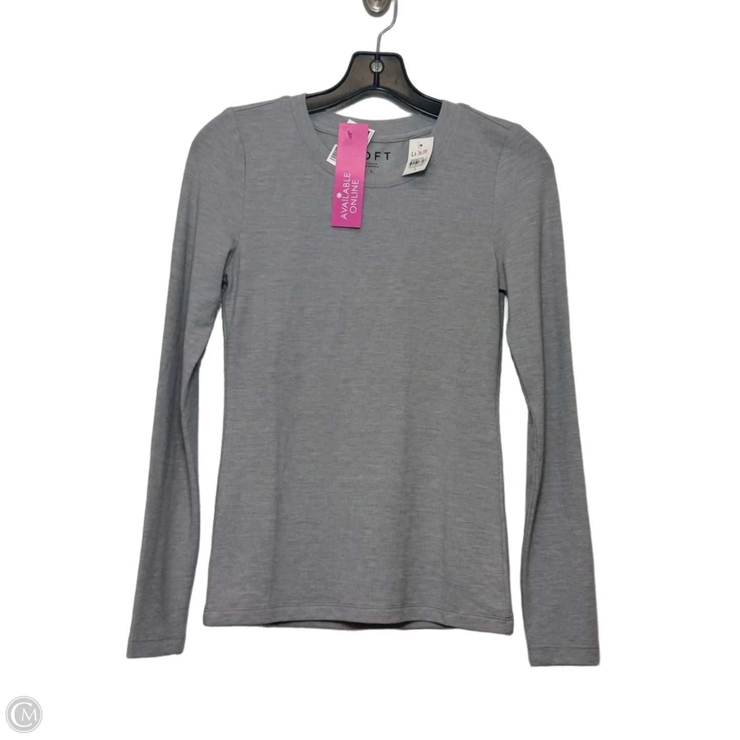 Top Long Sleeve By Loft In Grey, Size: S