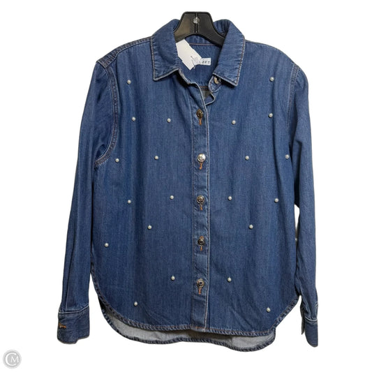 Top Long Sleeve By Loft In Blue Denim, Size: S