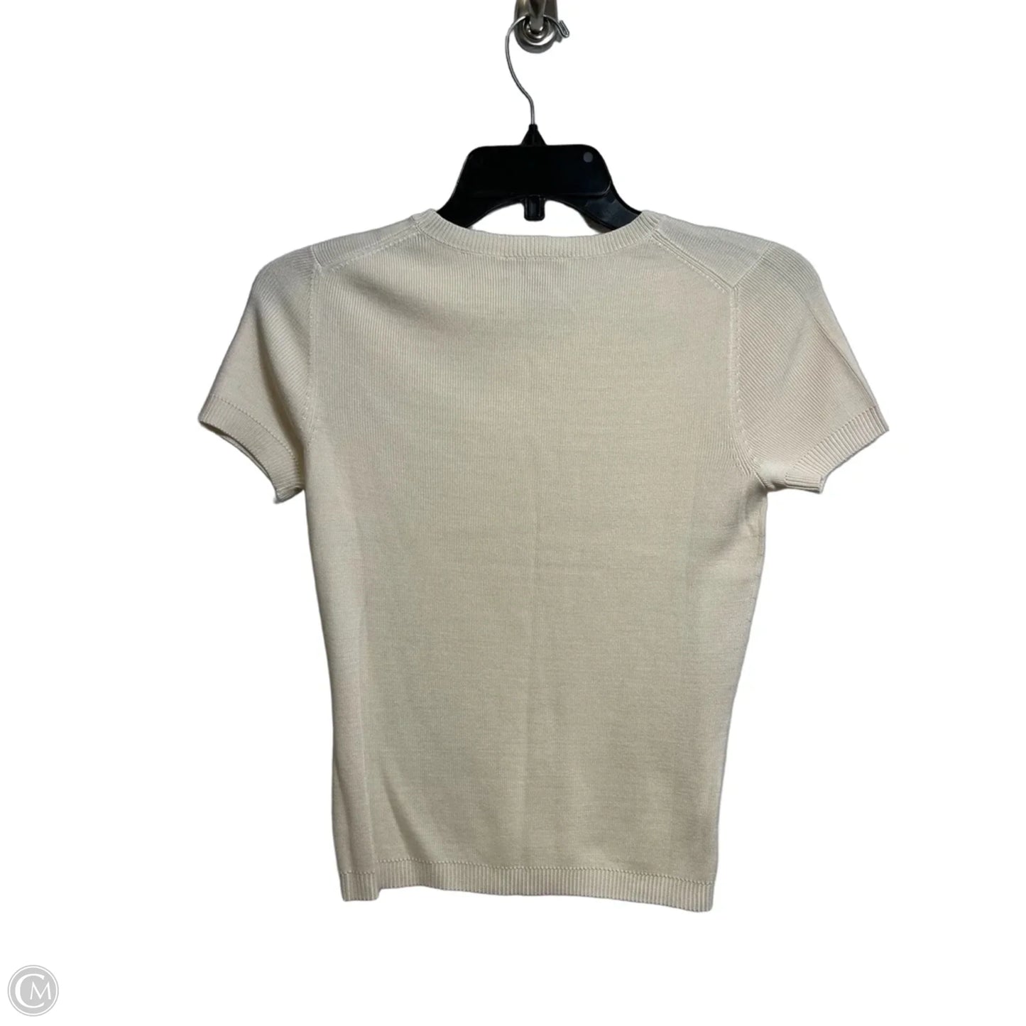 Top Short Sleeve By Ann Taylor In Ivory, Size: Xs