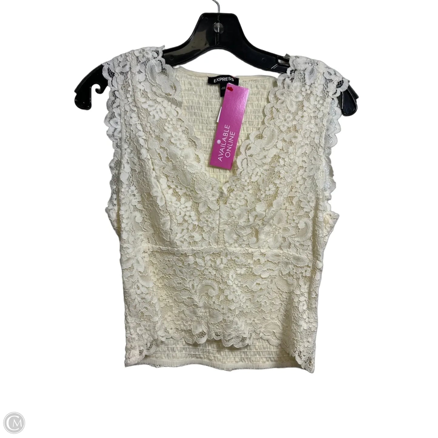 Top Sleeveless By Express In Ivory, Size: S
