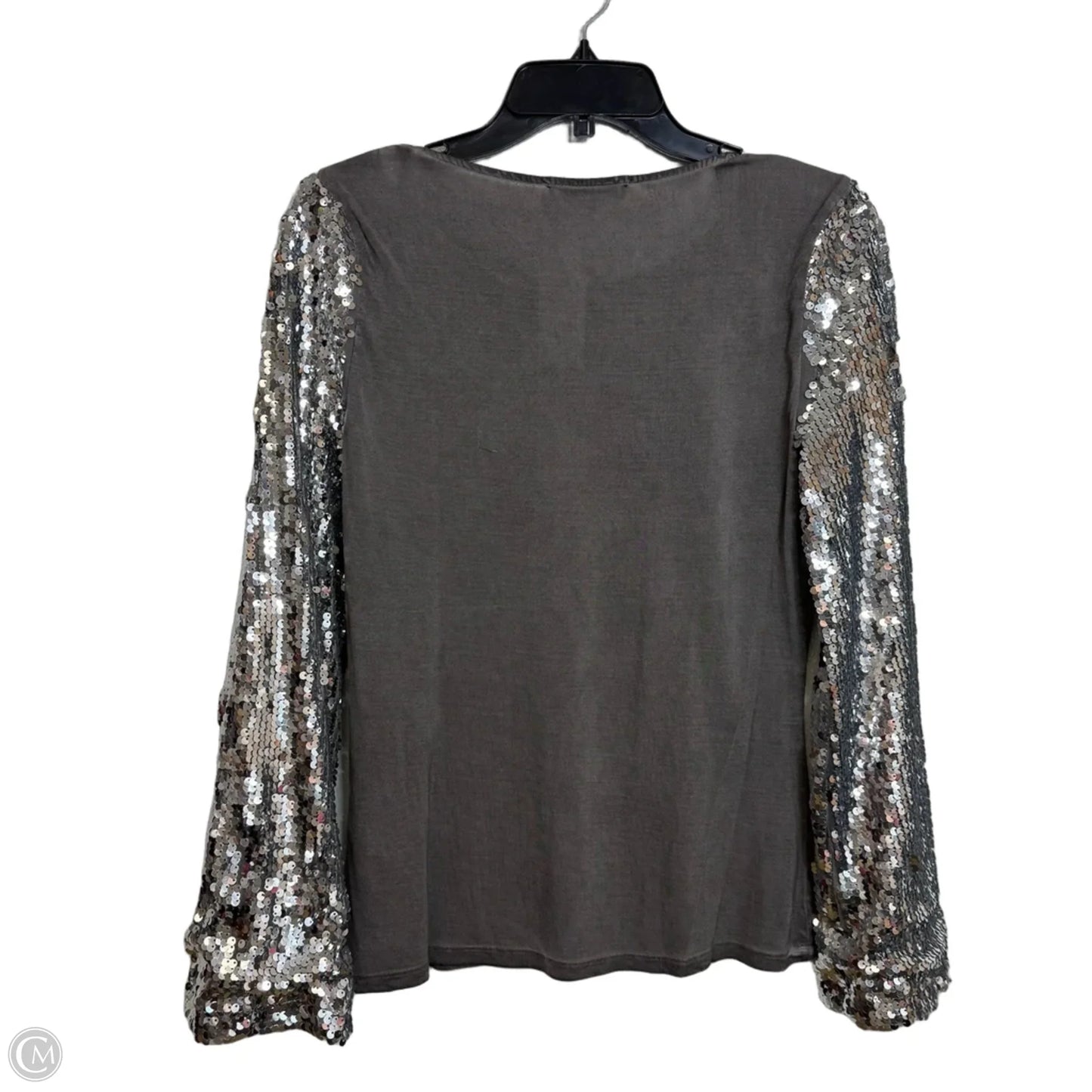Top Long Sleeve By Inc In Grey, Size: S