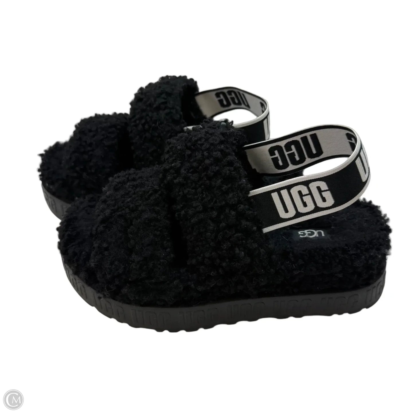 Slippers Designer By Ugg In Black, Size: 6