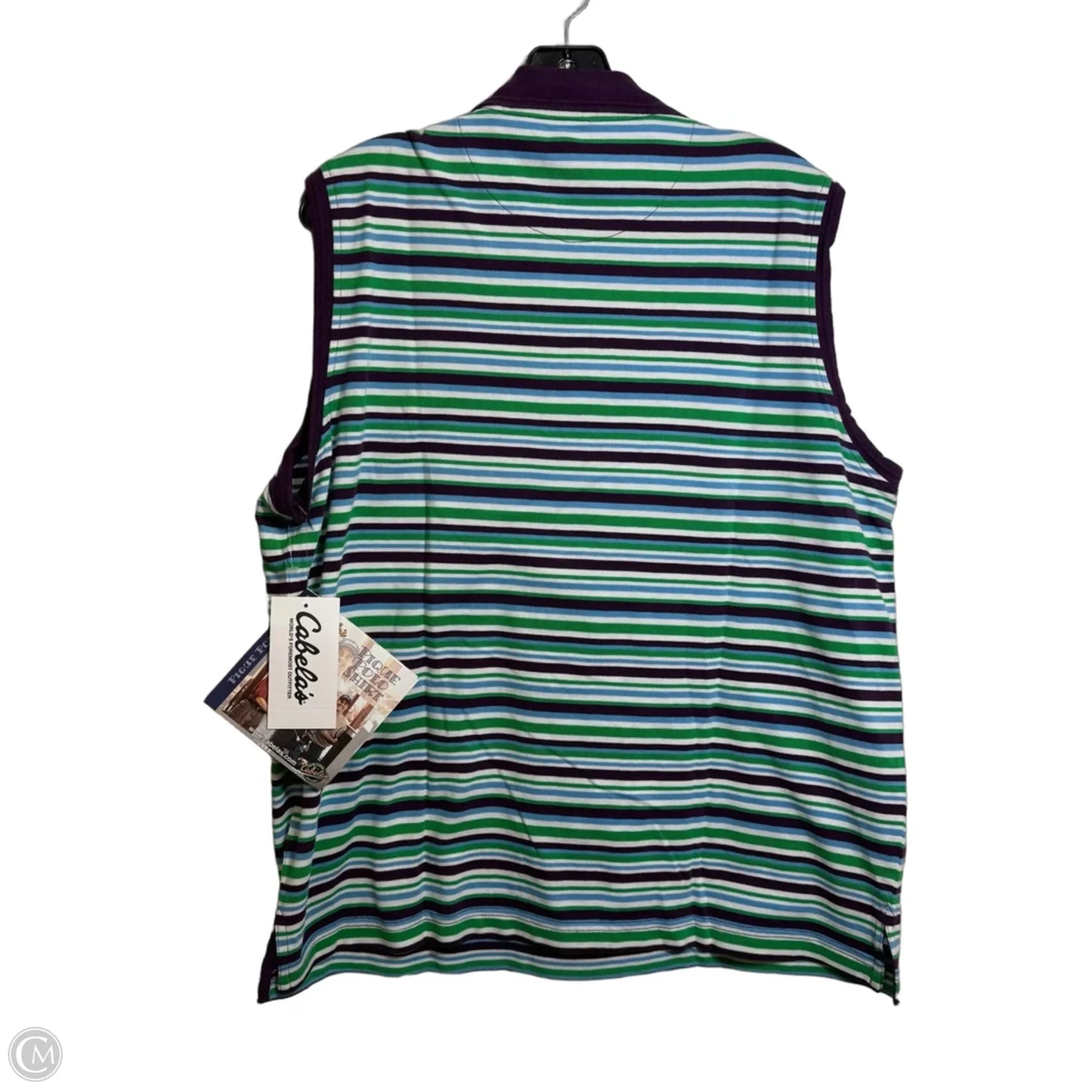 Top Sleeveless By Cabelas In Striped Pattern, Size: Xl