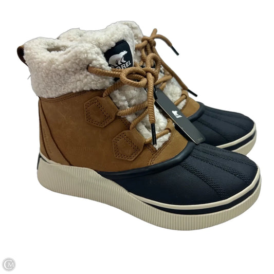 Boots Ankle Flats By Sorel In Black & Tan, Size: 8