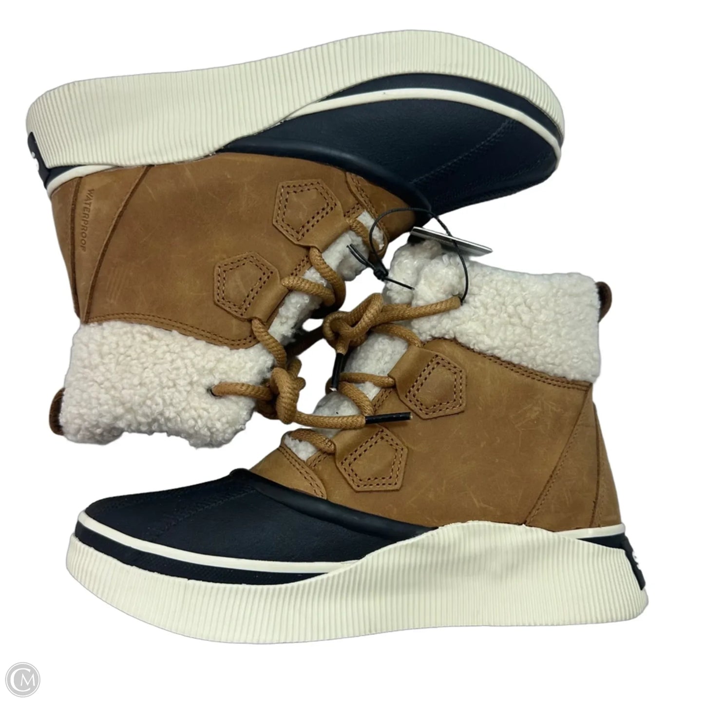 Boots Ankle Flats By Sorel In Black & Tan, Size: 8