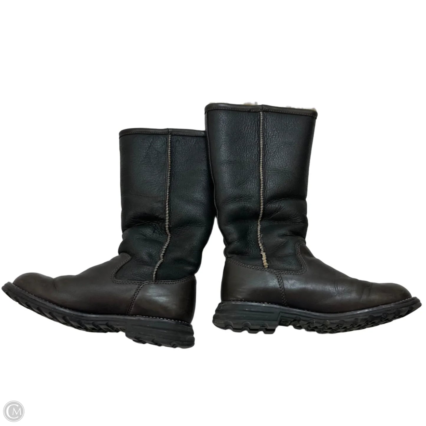 Boots Designer By Ugg In Brown, Size: 6