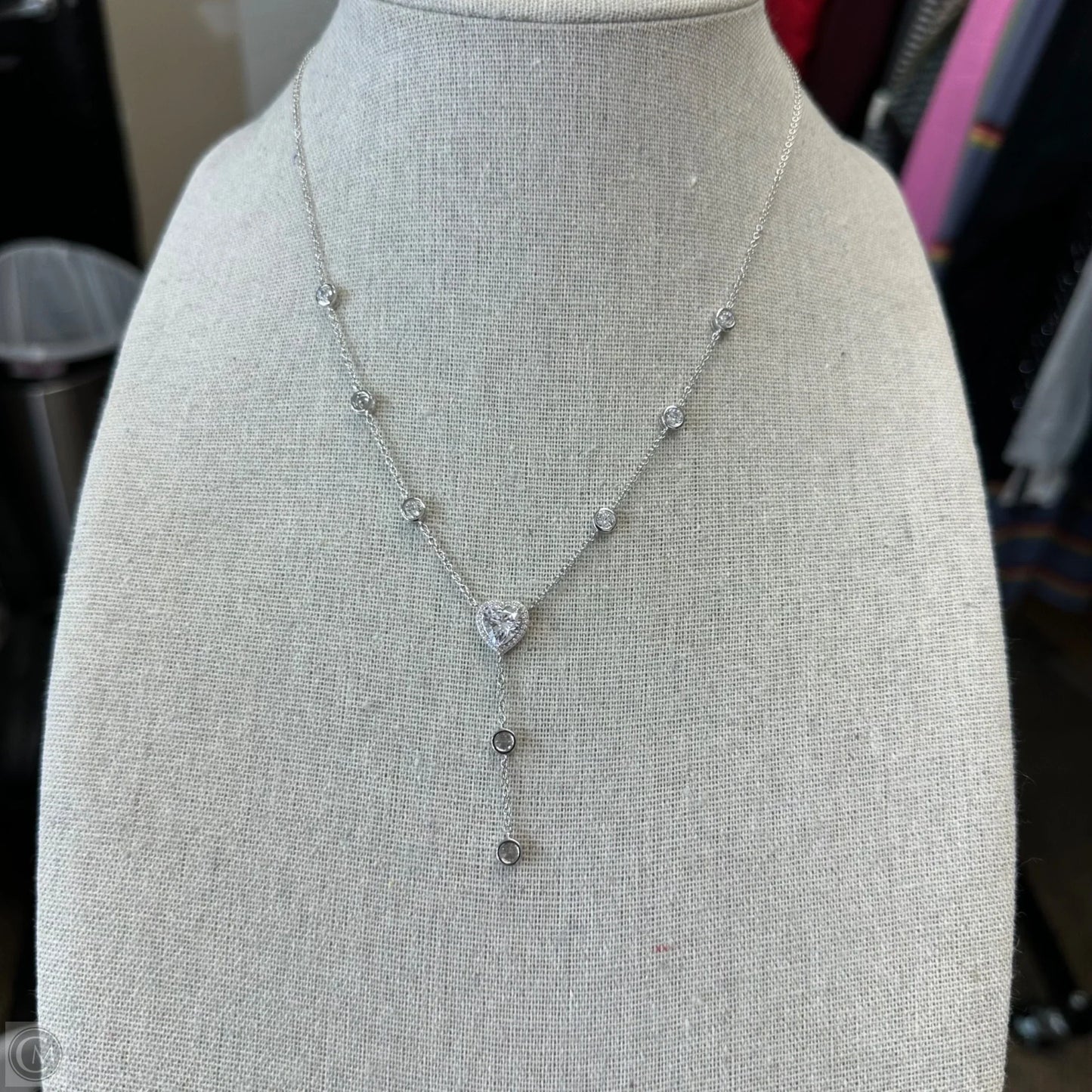 Sterling Silver Heart necklace By Diamonique