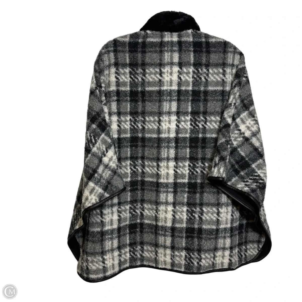 Poncho By Tahari In Black & Silver, Size: S