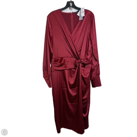 Dress Casual Midi By Lane Bryant In Maroon, Size: 18
