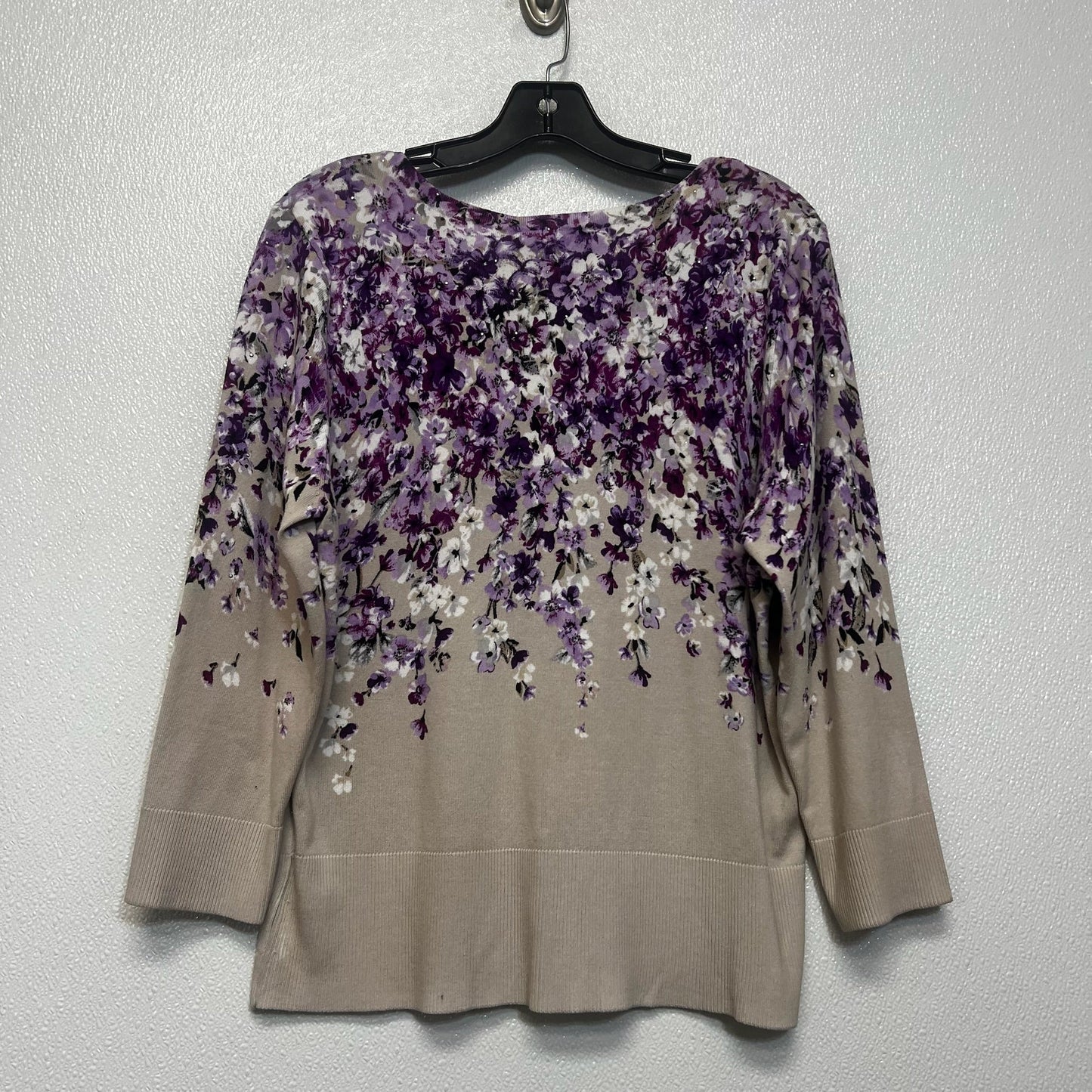 Cardigan By White House Black Market O In Floral, Size: Xl