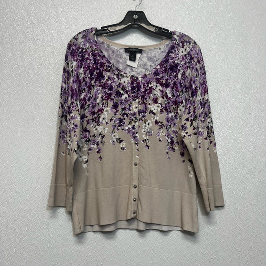 Cardigan By White House Black Market O In Floral, Size: Xl