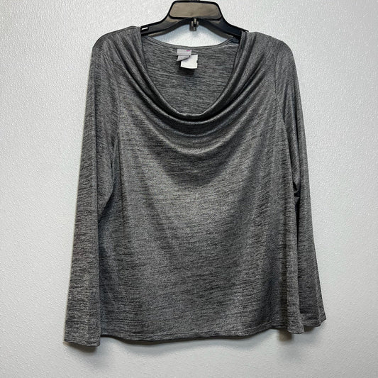 Top Long Sleeve By Chicos O In Silver, Size: M