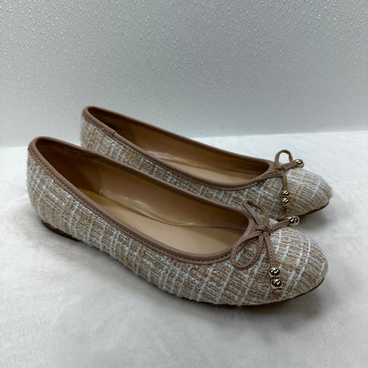 Tweed Shoes Flats Ballet By Nine West In Tan, Size: 7.5