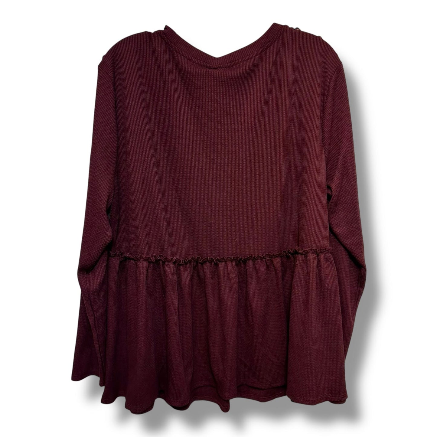 Top Long Sleeve By Torrid In Maroon, Size: L