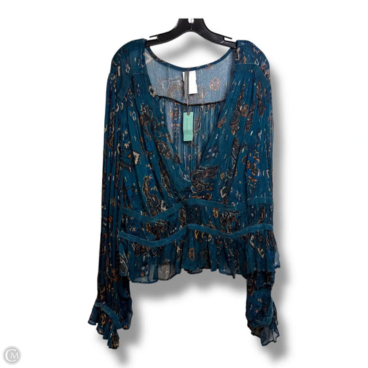Top Long Sleeve By Anthropologie In Blue, Size: 3x