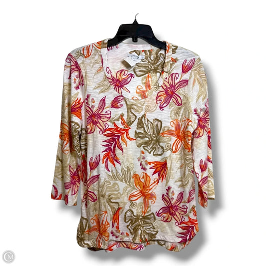 Top Long Sleeve By Chicos In Multi-colored, Size: M