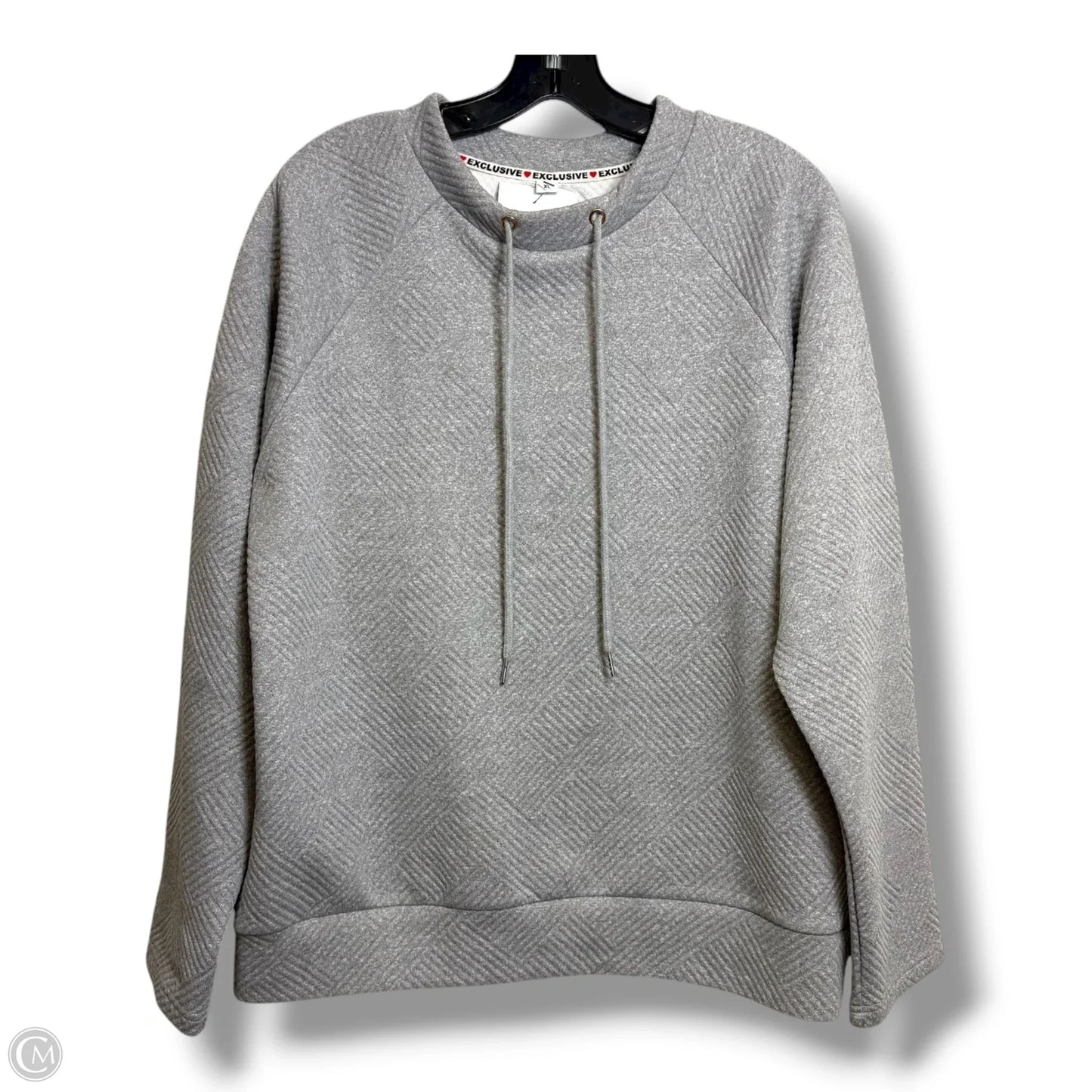 Top Long Sleeve By Exclusive In Grey, Size: Xl