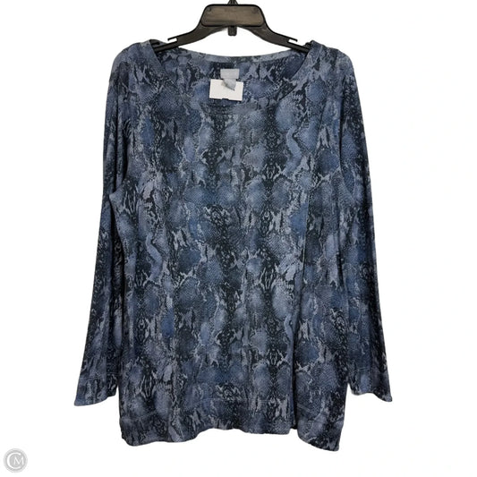 Top Long Sleeve By Chicos In Blue, Size: L