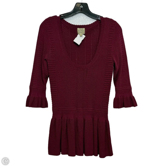 Top 3/4 Sleeve By Clothes Mentor In Maroon, Size: S