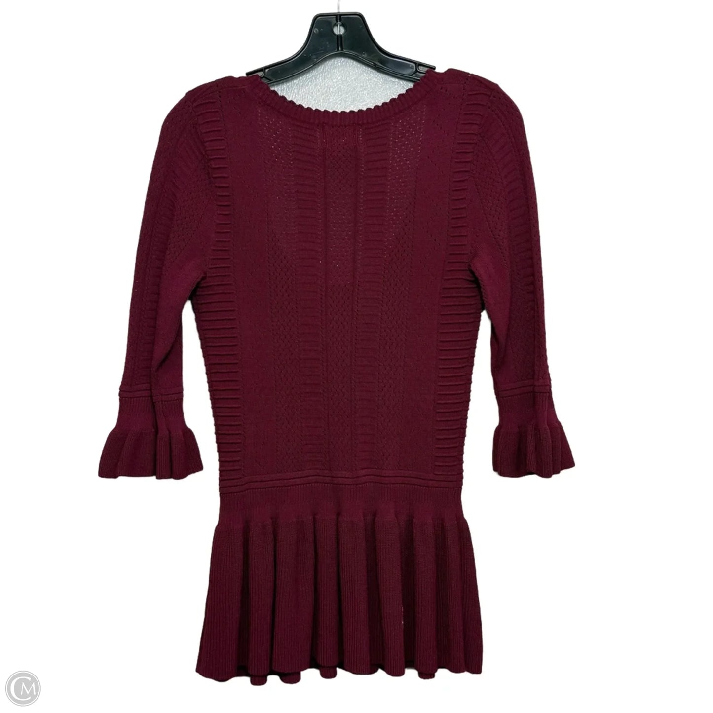 Top 3/4 Sleeve By Clothes Mentor In Maroon, Size: S