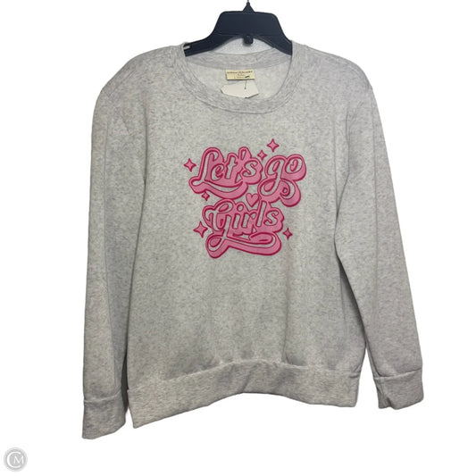 Sweatshirt Crewneck By Bobbie Brooks In Grey, Size: L