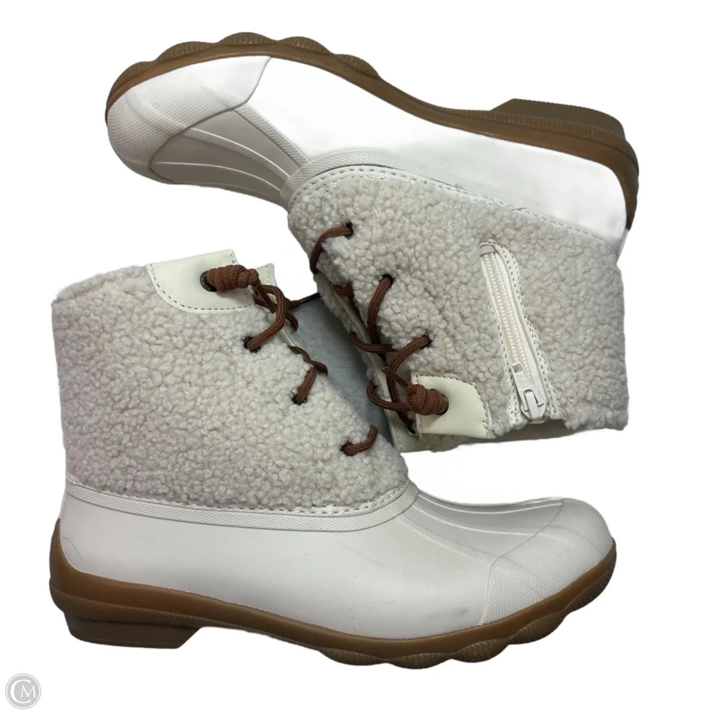 Boots Ankle Flats By Sperry In Cream, Size: 9.5