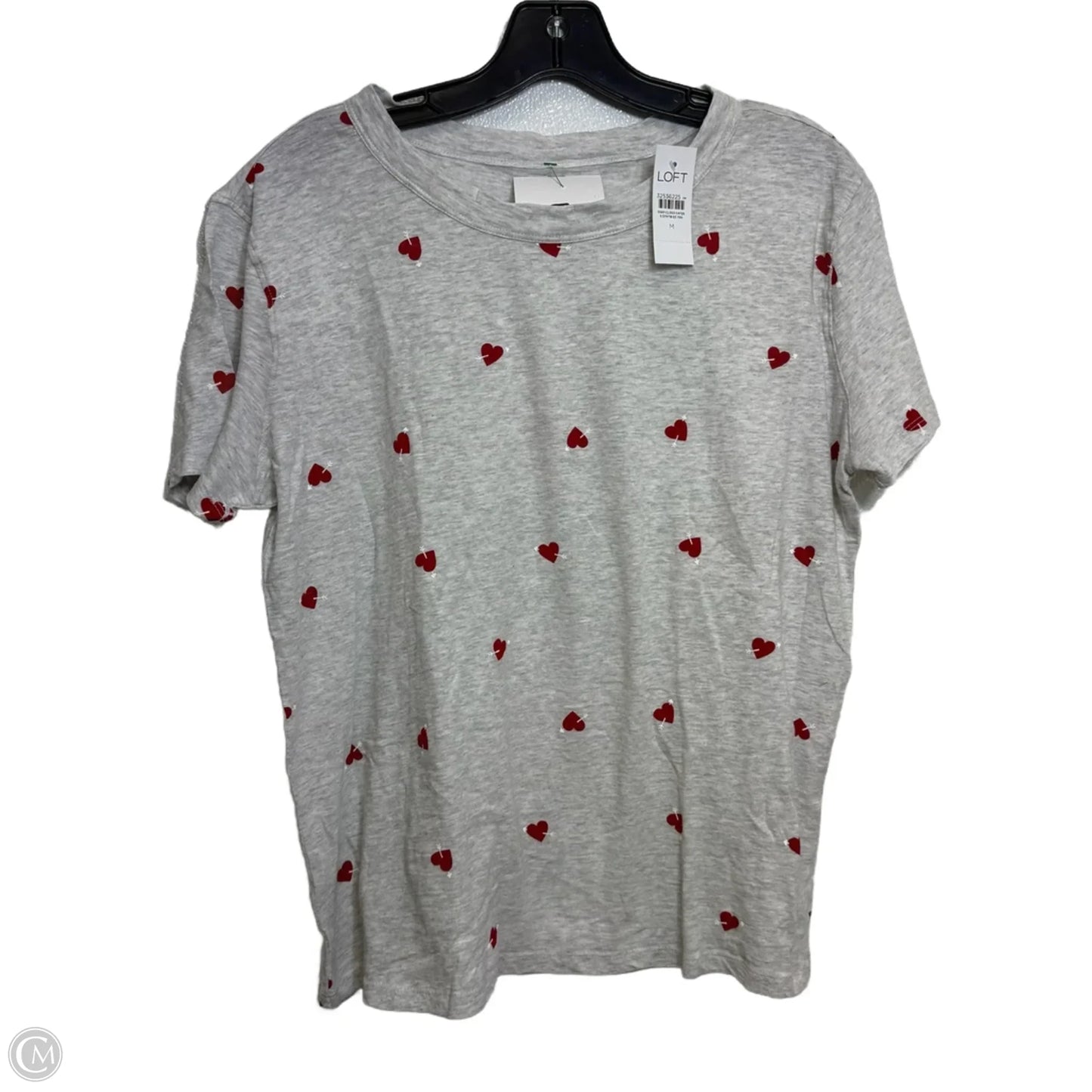 Top Short Sleeve By Loft In Grey, Size: M