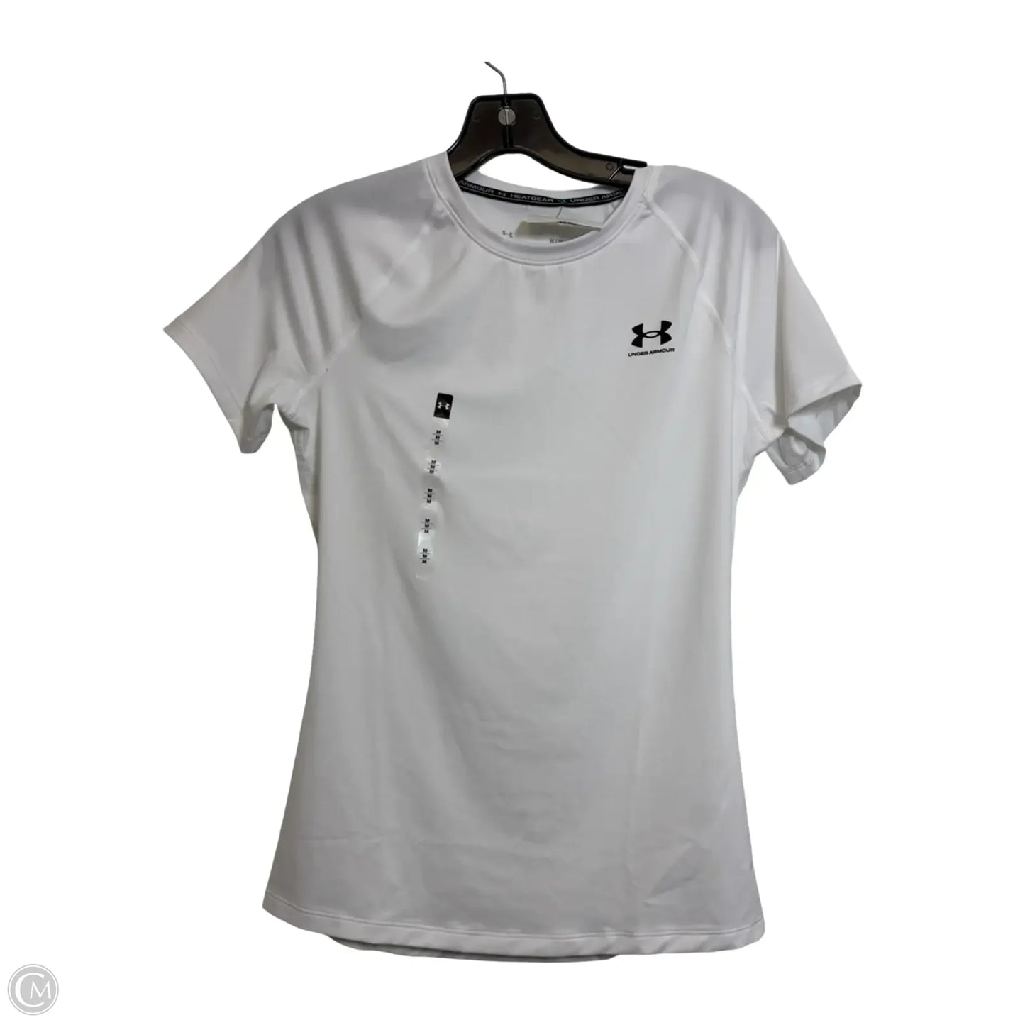 Athletic Top Short Sleeve By Under Armour In White, Size: M