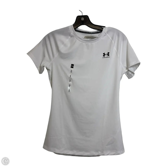 Athletic Top Short Sleeve By Under Armour In White, Size: M