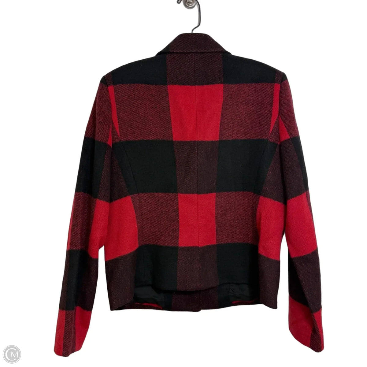 Jacket Fleece By Dkny In Plaid Pattern, Size: M