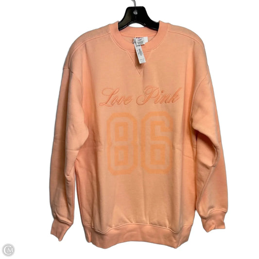 Sweatshirt Collar By Pink In Peach, Size: Xs