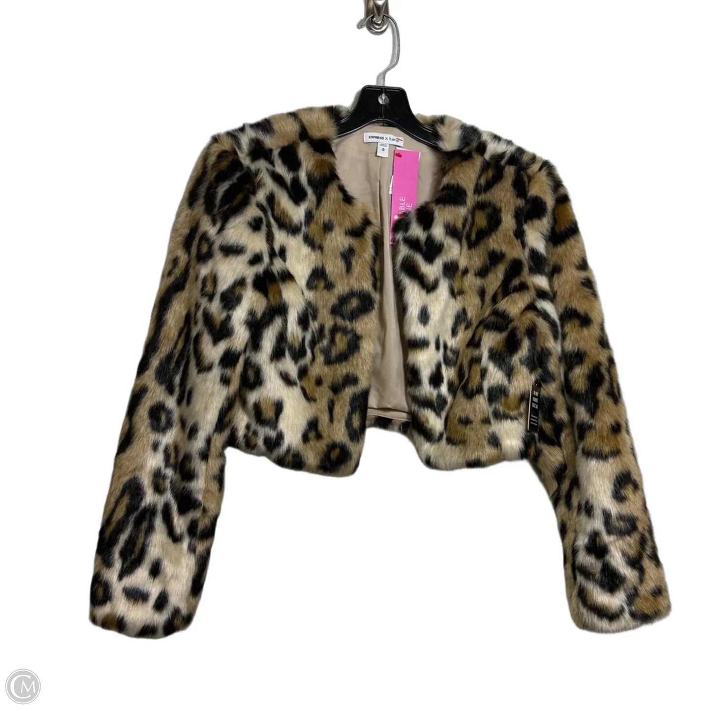 Jacket Faux Fur & Sherpa By Express In Leopard Print, Size: M