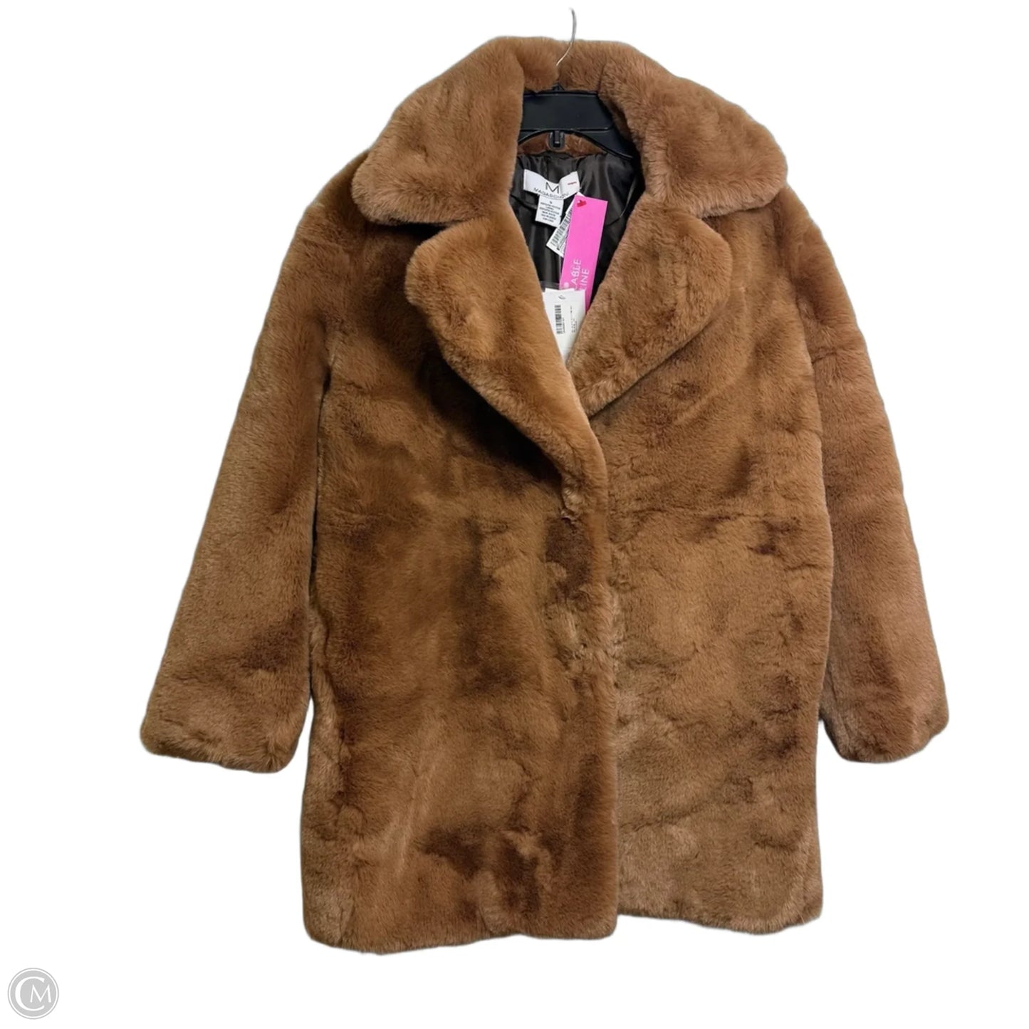 Coat Faux Fur & Sherpa By Magaschoni In Brown, Size: S