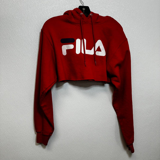 Red Sweatshirt Hoodie Fila, Size S