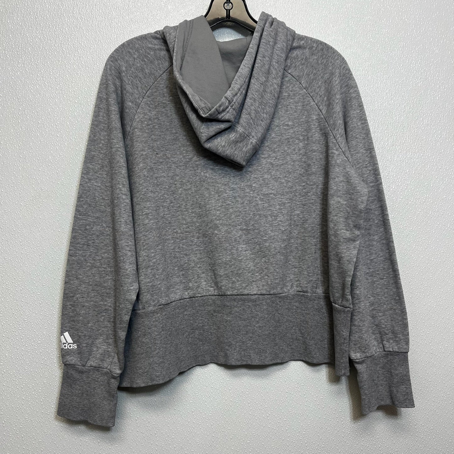 Sweatshirt Hoodie By Adidas In Grey, Size: L