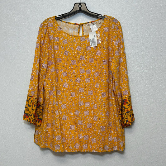 Yellow Top Long Sleeve Soft Surroundings, Size L