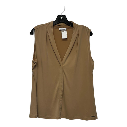 Top Sleeveless By Calvin Klein In Tan, Size: Xl